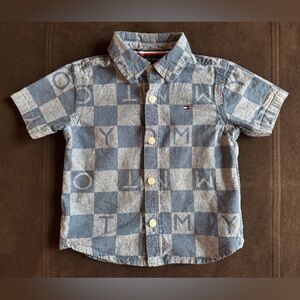 Tommy Hilfiger Short Sleeve Button Up Collared Tee Shirt